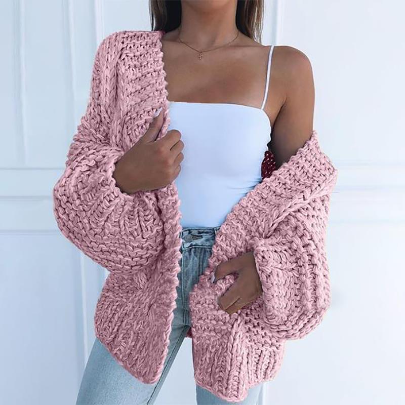 Cardigan Femme Hiver en Faux Mohair Tricoté