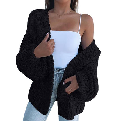 Cardigan Femme Hiver en Faux Mohair Tricoté